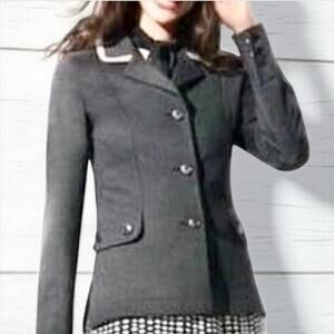 CAbi 3030 Tipped Crew Blazer Size M Heather Gray Riding Jacket Trendy Workwear